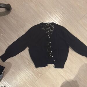 Blue and Black Cardigan with Lace Detail Karl Lagerfeld XS